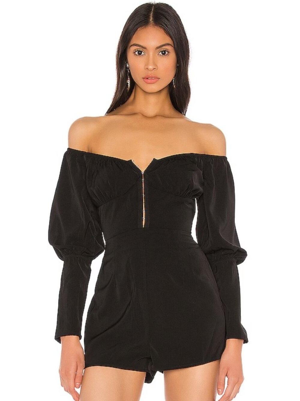 Superdown NWT Rylie Off Shoulder Romper in Black size XS